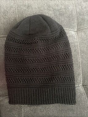 Black Knit Beanie Hat